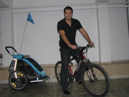 Serban Huidu pe bicicleta